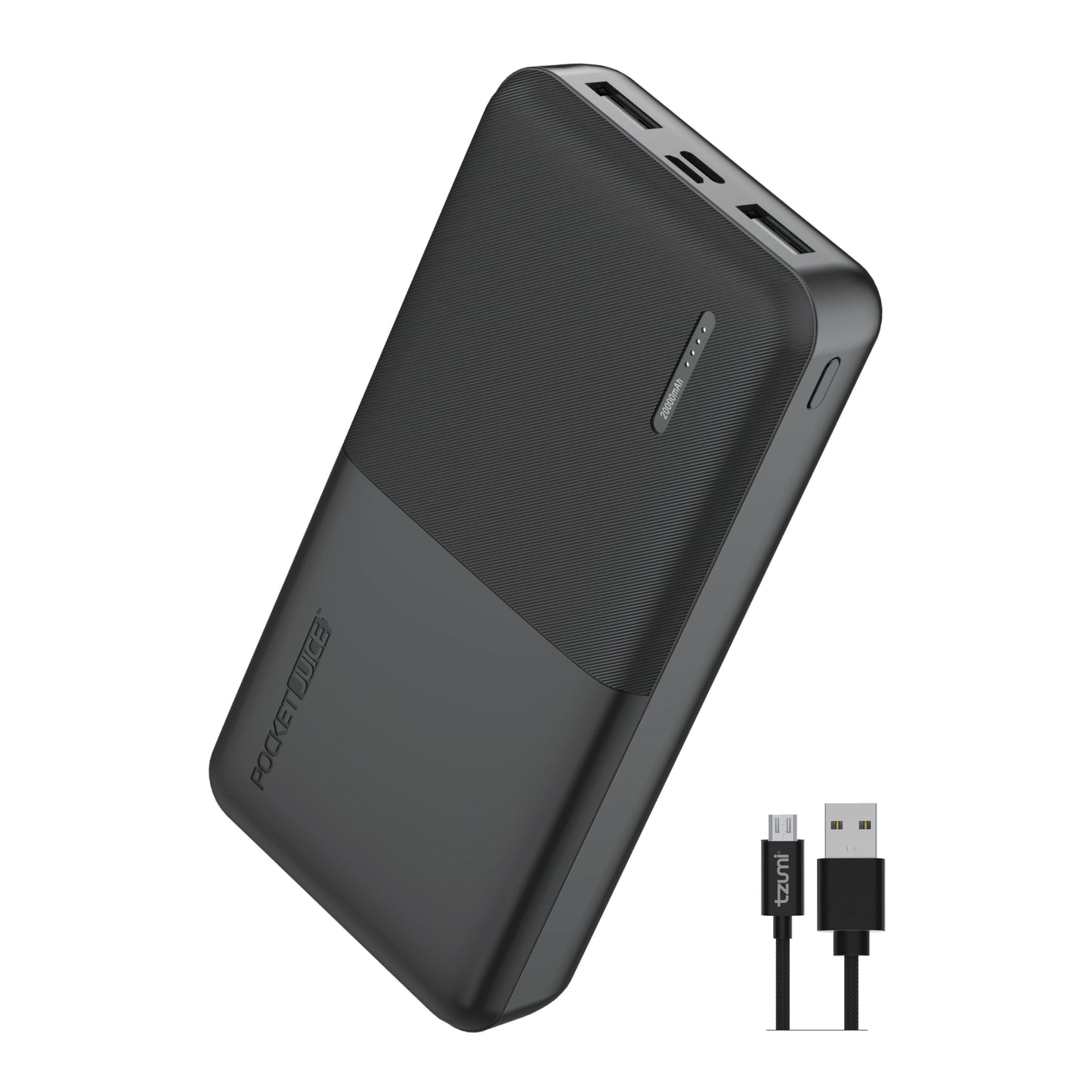 Slim portable power bank with dual USB ports