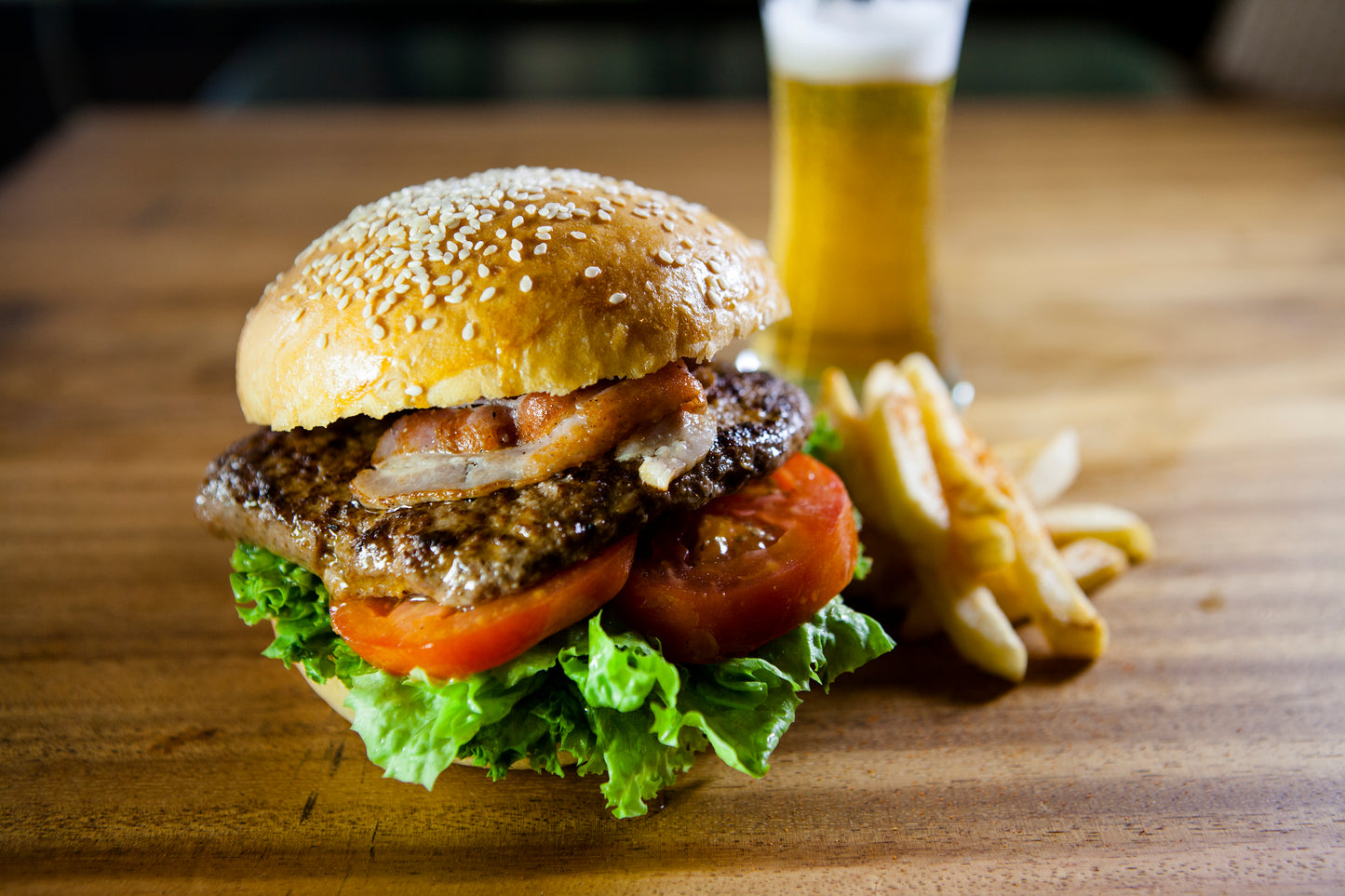 Fast food feast: burger, fries and fried chicken