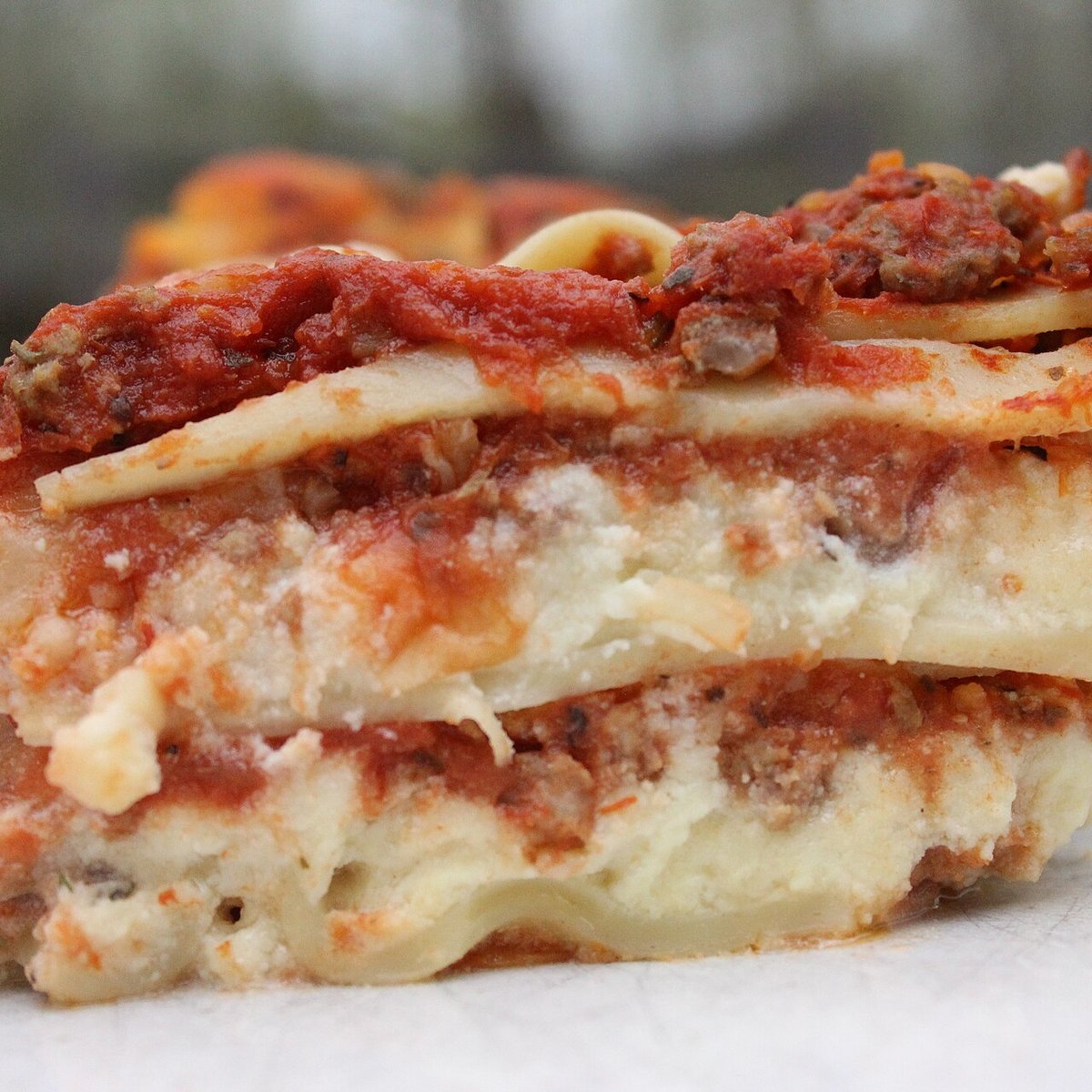Beef lasagna slice