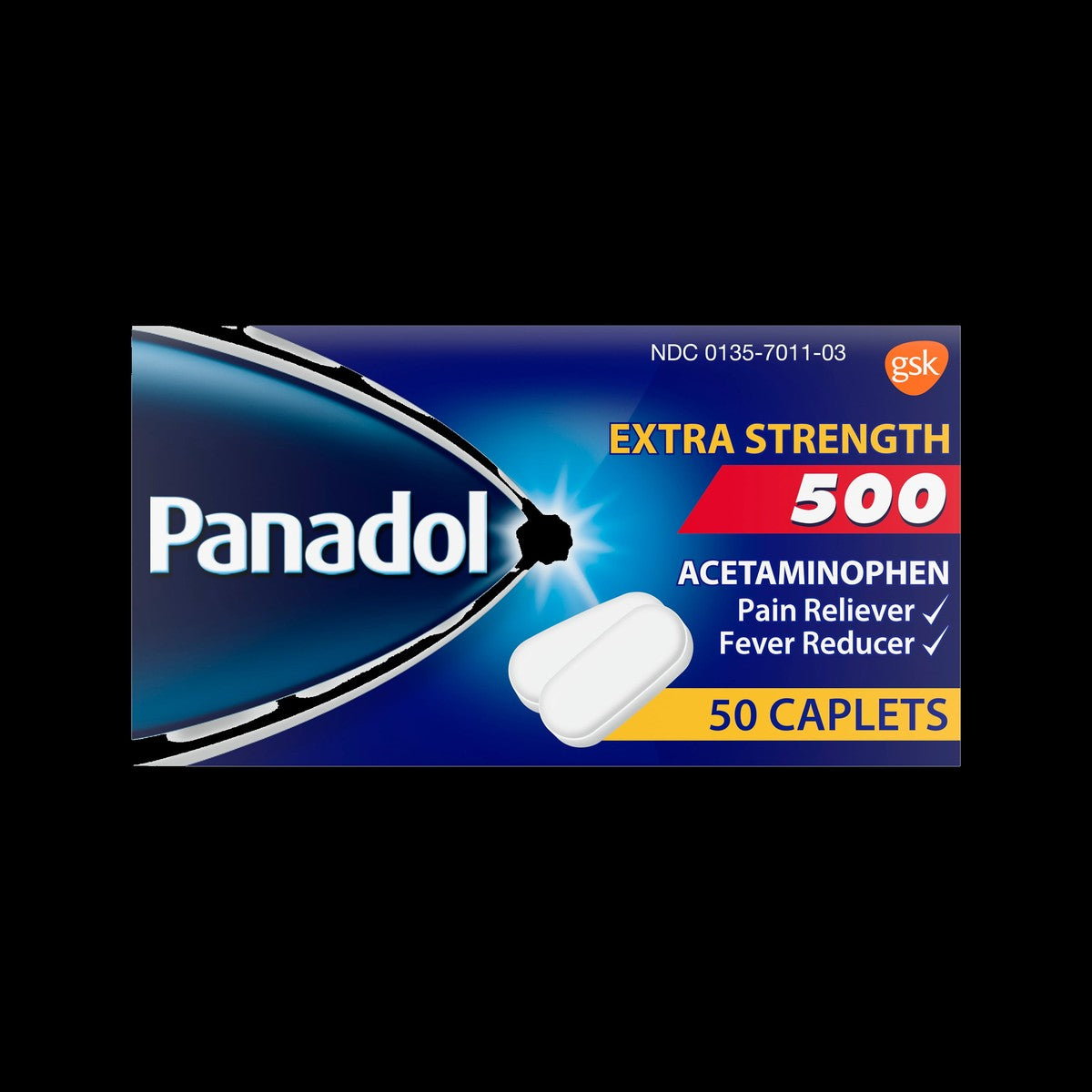 Panadol Extra Strength Paracetamol 500mg Caplets (50 Pack)