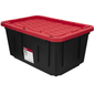 Large plastic storage bin with snap lid
