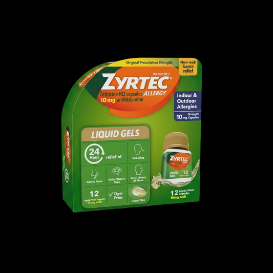 Zyrtec 10mg Allergy Relief Tablets (12 Liquid Tablets)