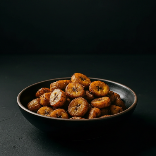 Kelewele spiced plantain, close view