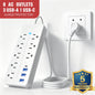 White power strip with outlets and USB ports