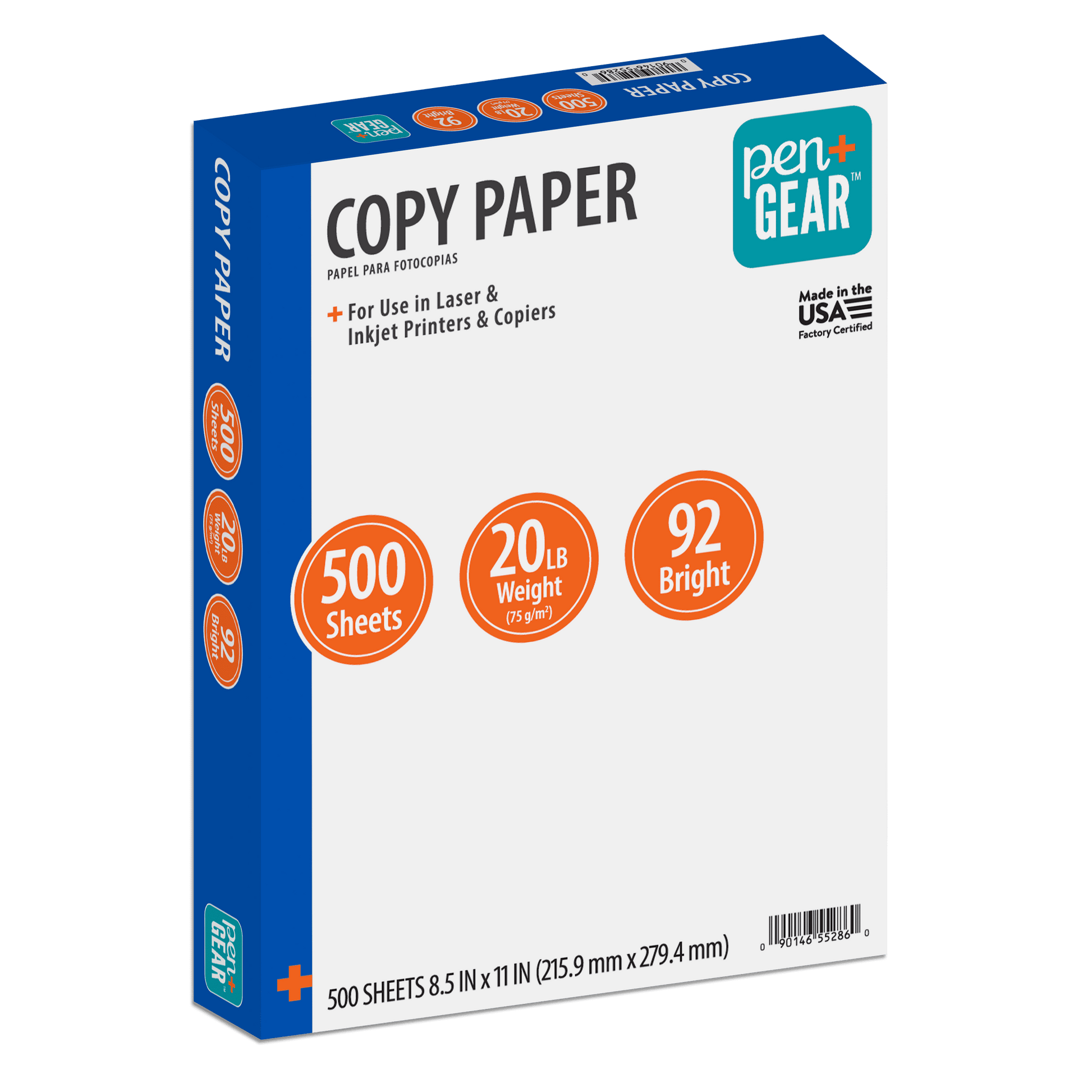 Ream of white copy paper, 500 sheets