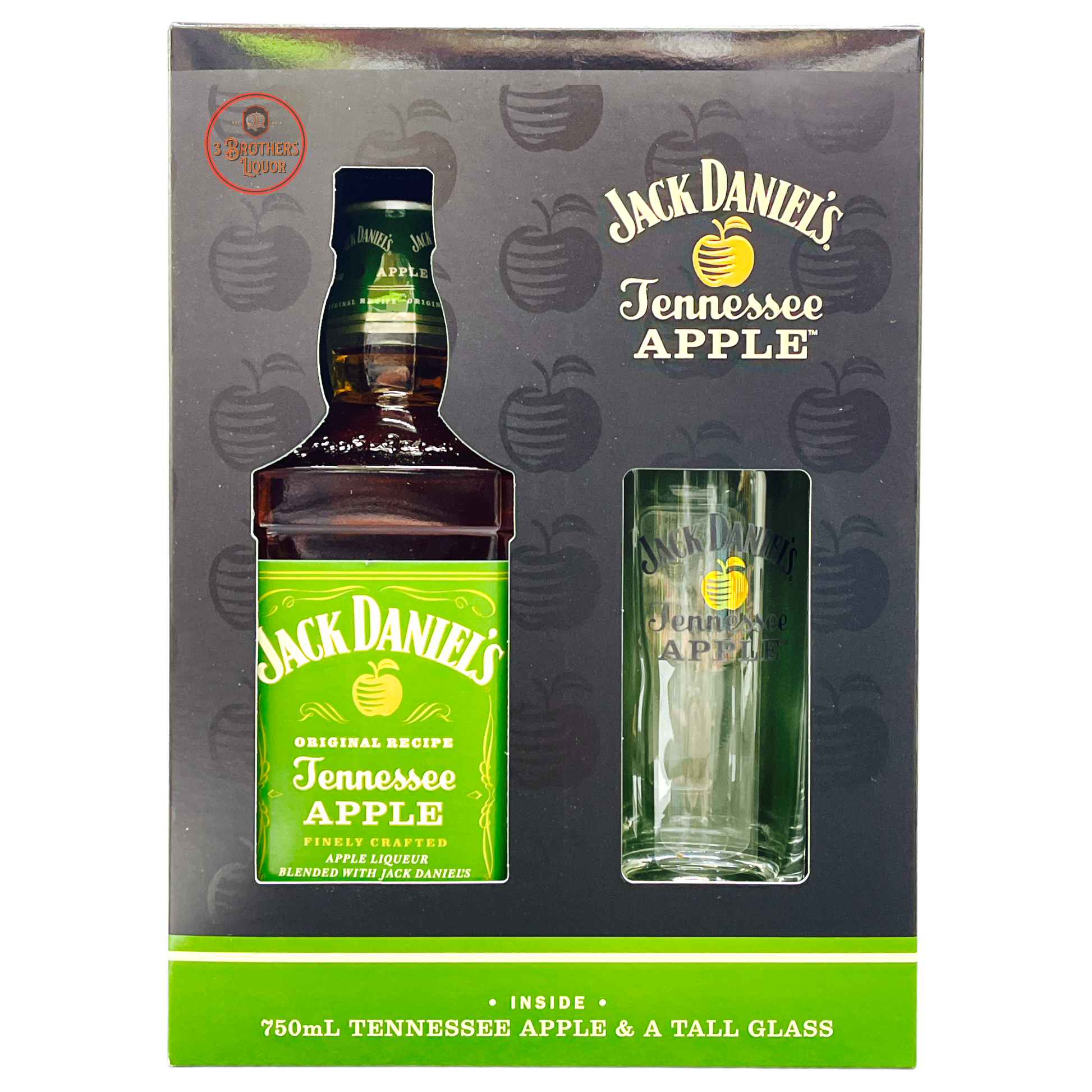 Jack Daniel's Tennessee Apple Whiskey Gift Set with Tall Glass