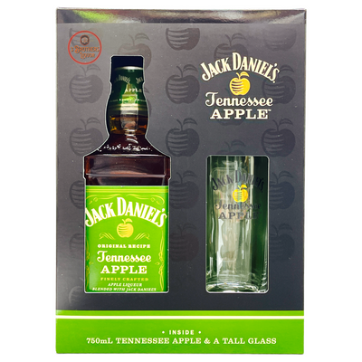 Jack Daniel's Tennessee Apple Whiskey Gift Set with Tall Glass (2022 Edition)