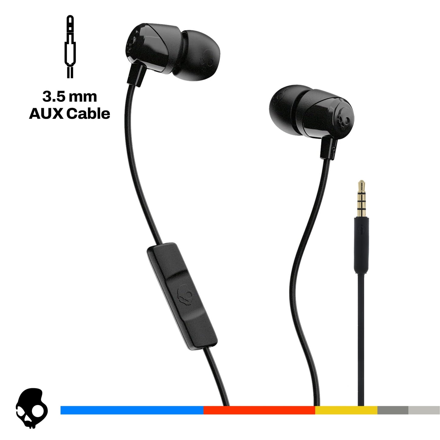 Black wired in-ear earbuds with microphone