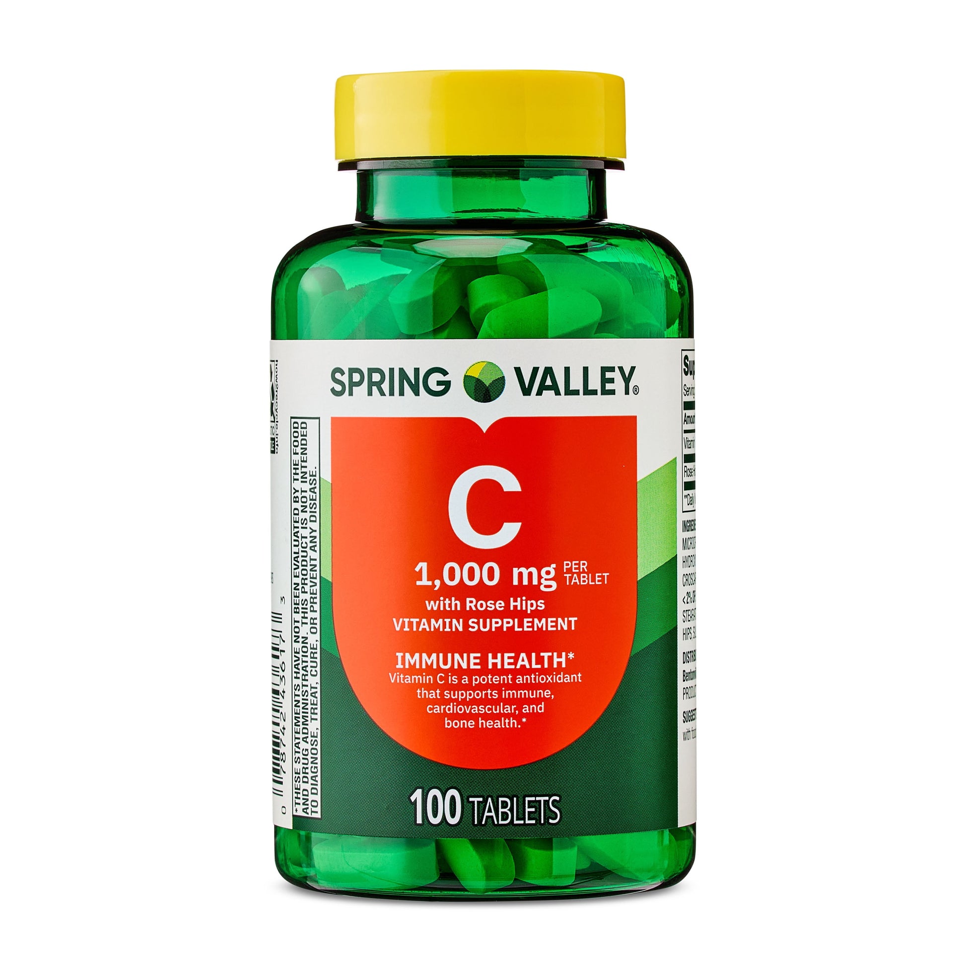 Bottle of 1000 mg vitamin C tablets