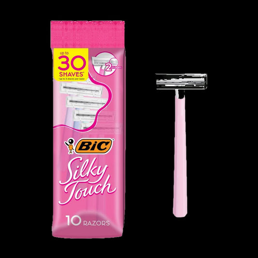 Disposable razors on black background
