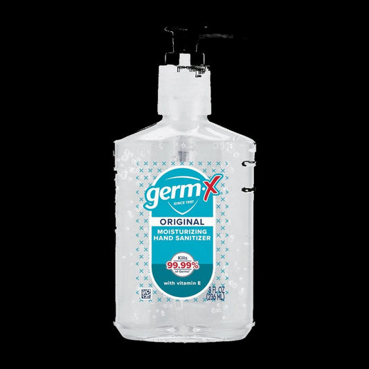 Hand sanitizer bottle on black background