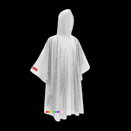 Hooded raincoat on black background