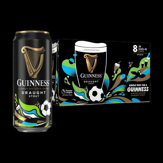 Guinness stout 8-pack on black background