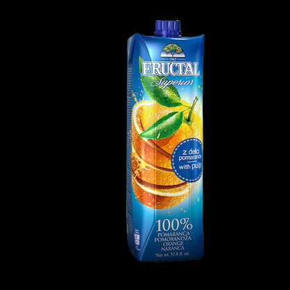 Orange juice carton on black background