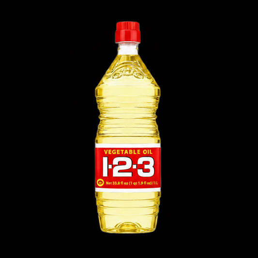 Cooking oil bottle on black background
