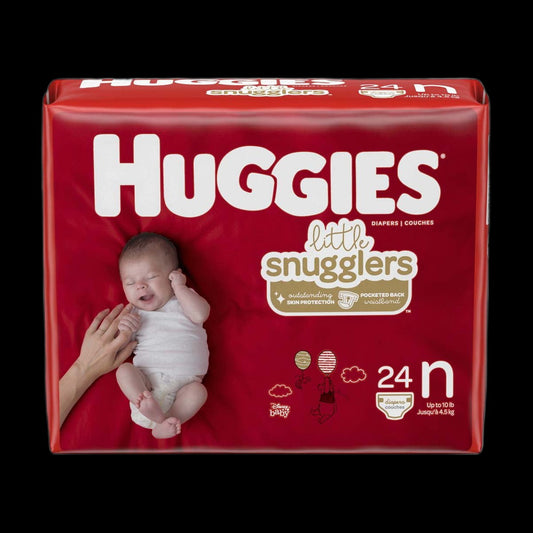 Huggies newborn diapers pack on black background