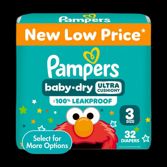 Pampers diapers pack on black background