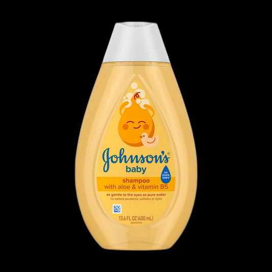 Baby shampoo bottle on black background