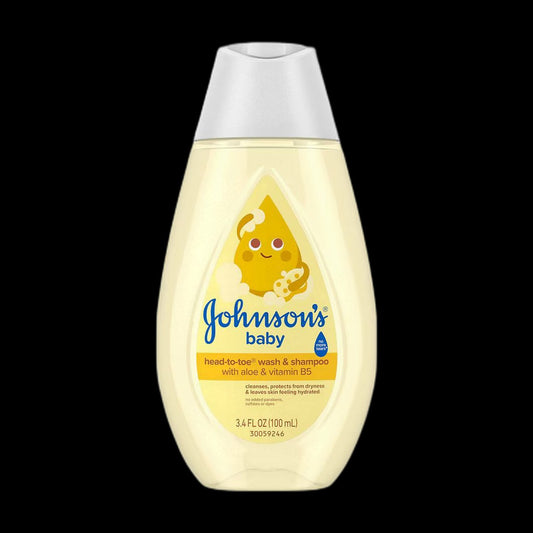 Baby wash and shampoo bottle on black background