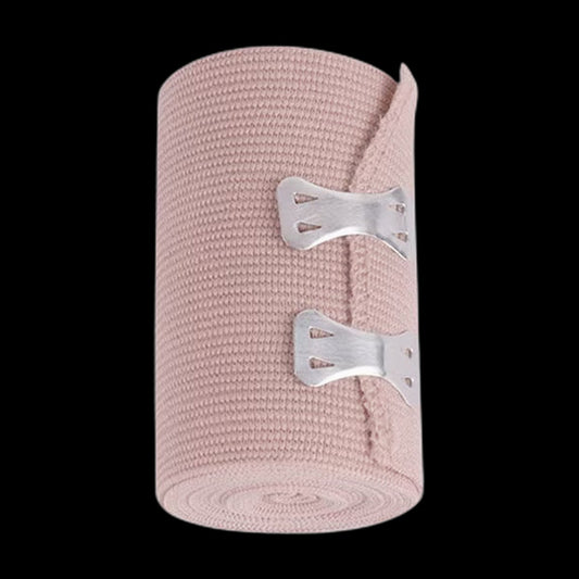 Elastic bandage rolls on black background