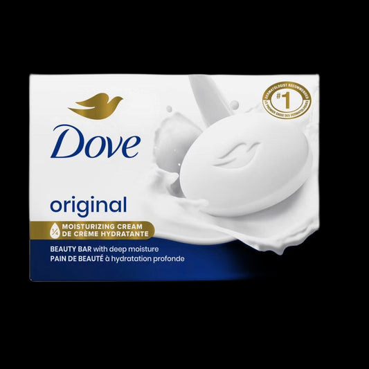 Dove bar soap on black background