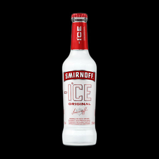 Smirnoff Ice bottle on black background