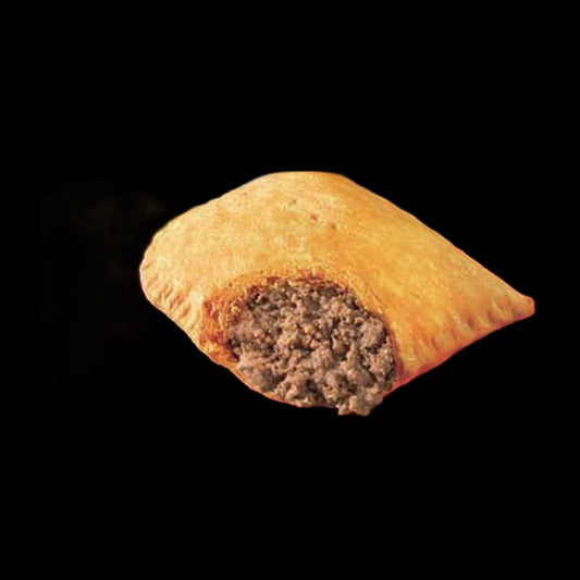 Meat pie on black background