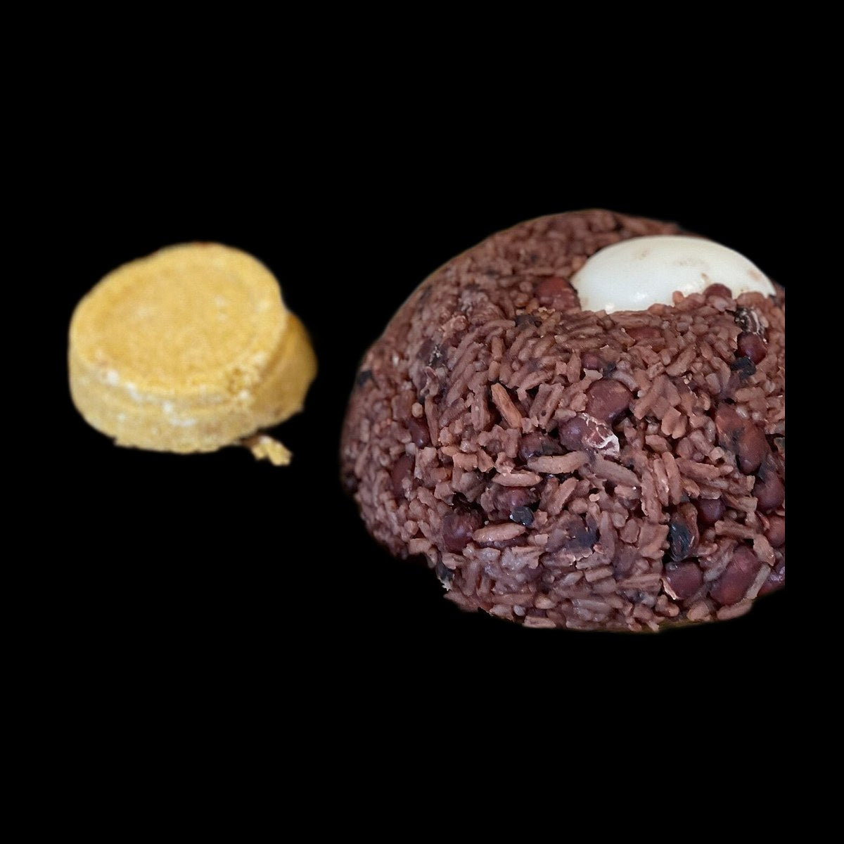Waakye fusion bowl on black background