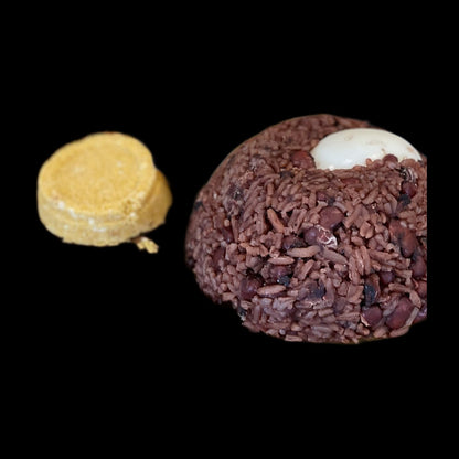 Waakye fusion bowl on black background