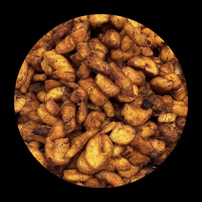Kelewele sunrise bowl on black background