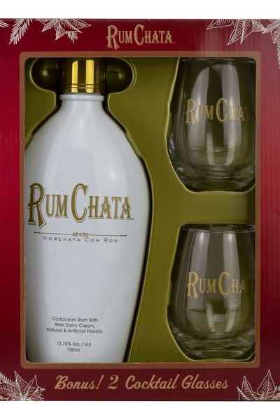 RumChata Gift Set with 2 cocktail glasses