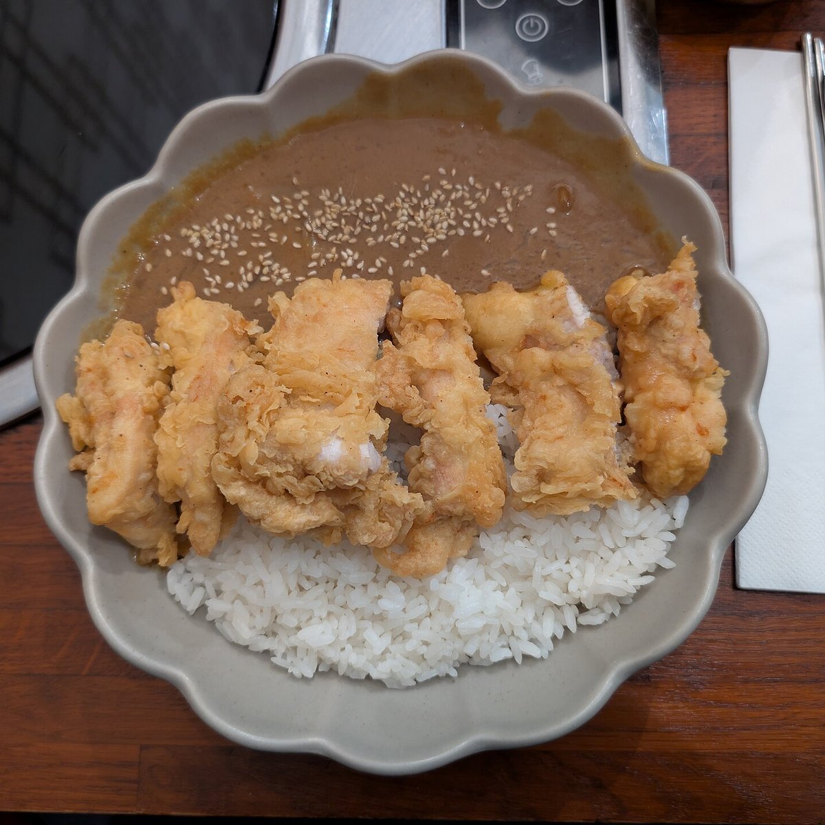 Chicken curry with steamed rice