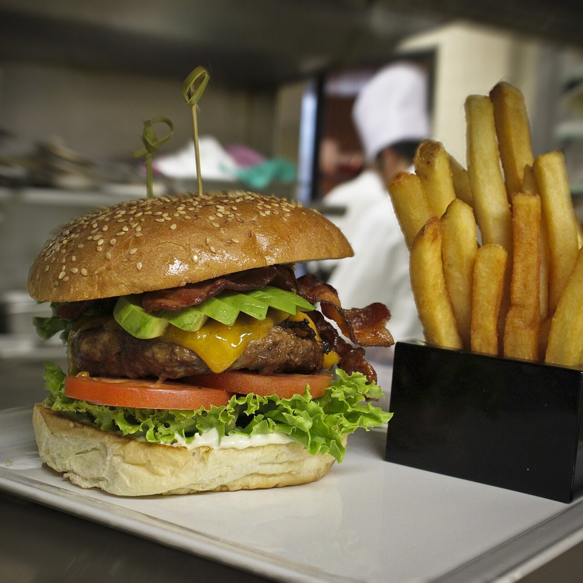 Ghanaian style burger with avocado