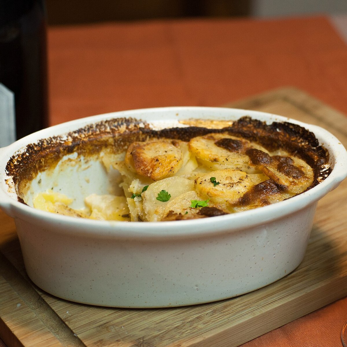 Creamy golden yam gratin