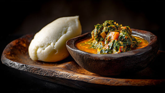 Egusi soup with pounded yam