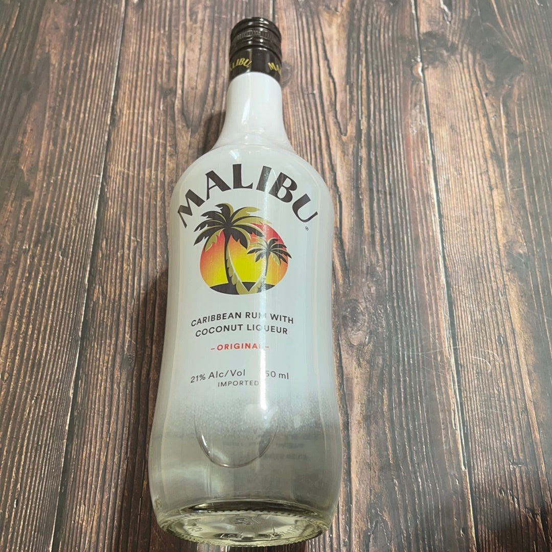 Malibu Coconut Rum bottle detail